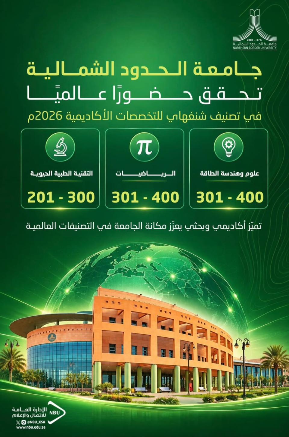  تصنيف شنغهاي العالمي للتخصصات الأكاديمية 2026م